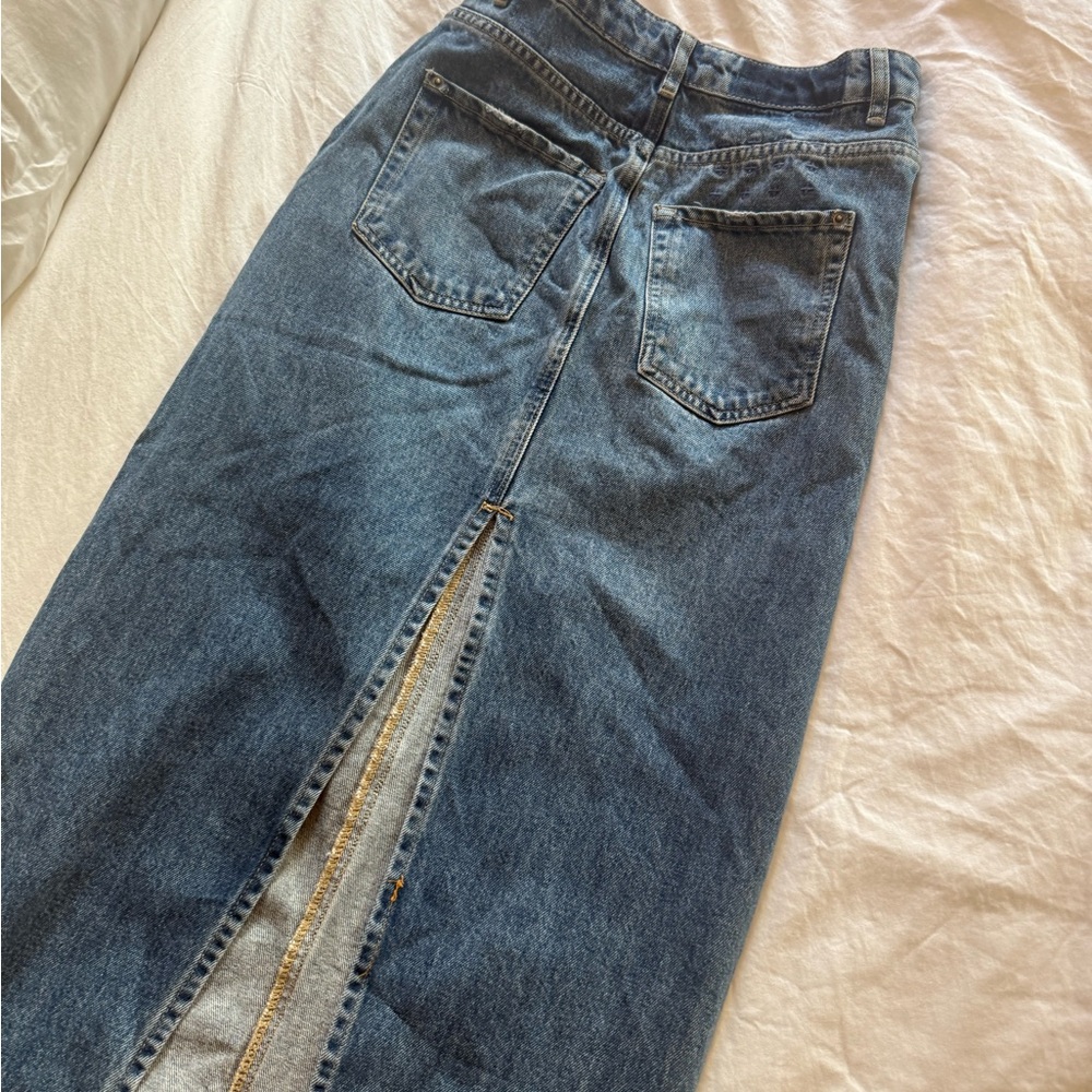 Ksubi Blue Denim A-Line Skirt